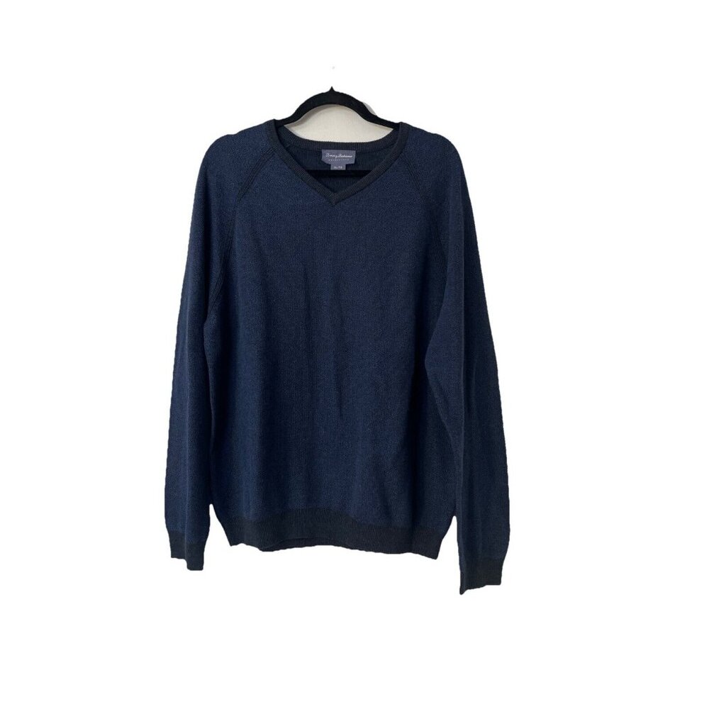 Tommy Bahama Reversible Sweater Men's Sz XL‎ Blue  Pima Cotton Pullover Preppy